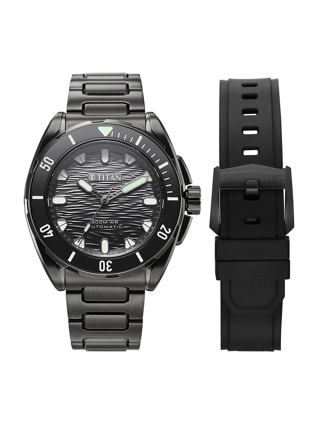 Titan Men Zero Hour Diver's 300m Automatic Analog with Black Dial Watch - 10069KM03-image-38
