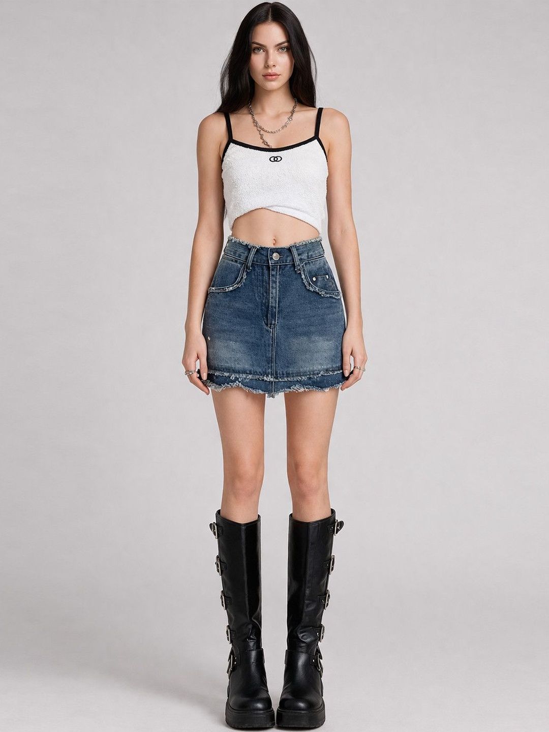 DressBerry Women Denim Mini Skirts-image-22