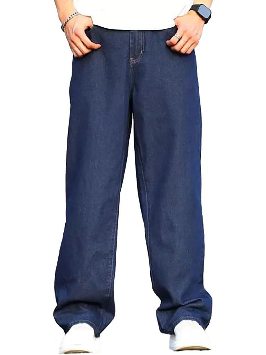 UNITED DENIM Men Loose Relaxed Fit Mid-Rise Stretchable Jeans-picture-31