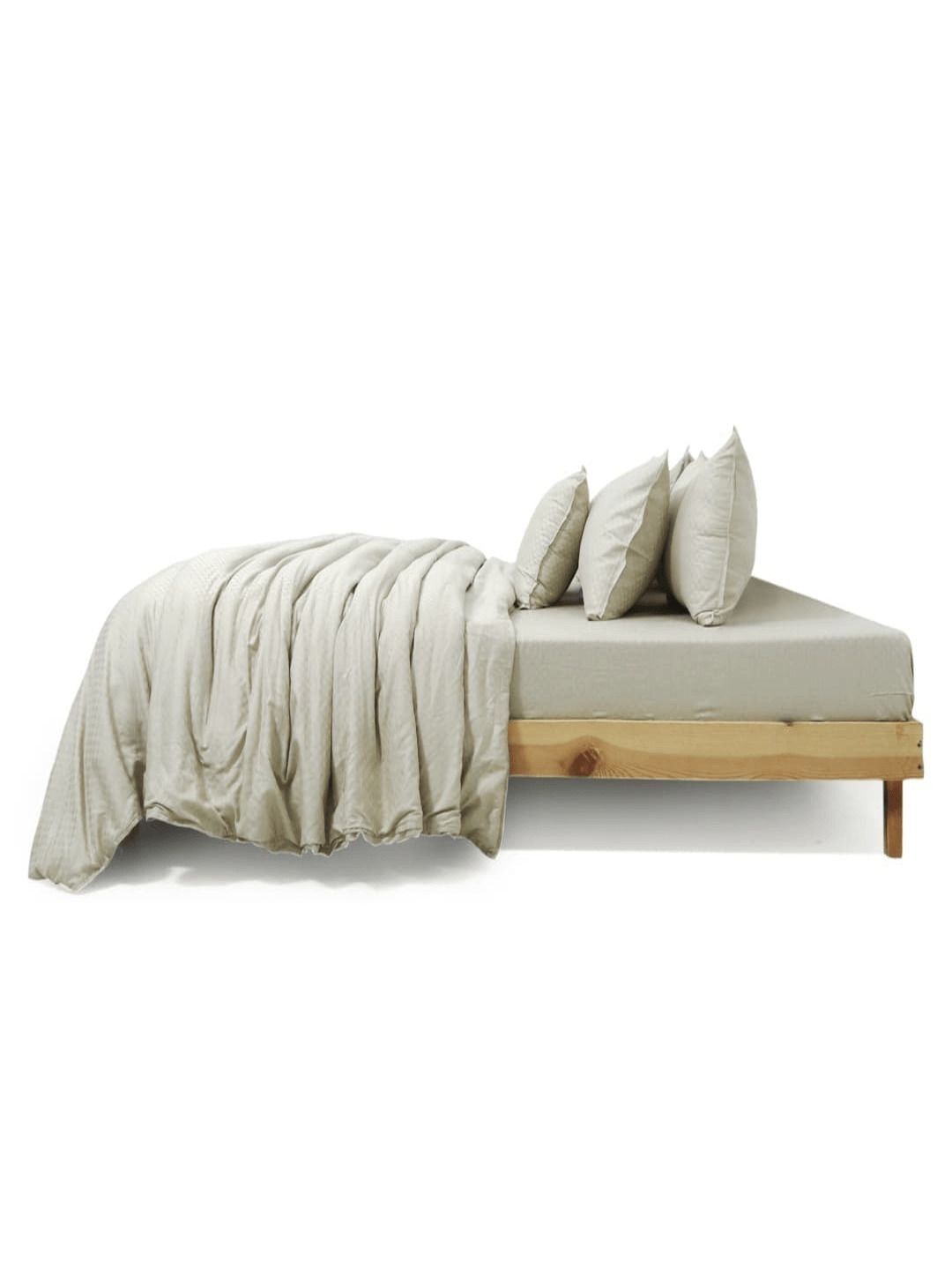Zarf Cream-Coloured & Off White Self Design Cotton 6 Piece Double King Superfine Bedding Set-picture-45