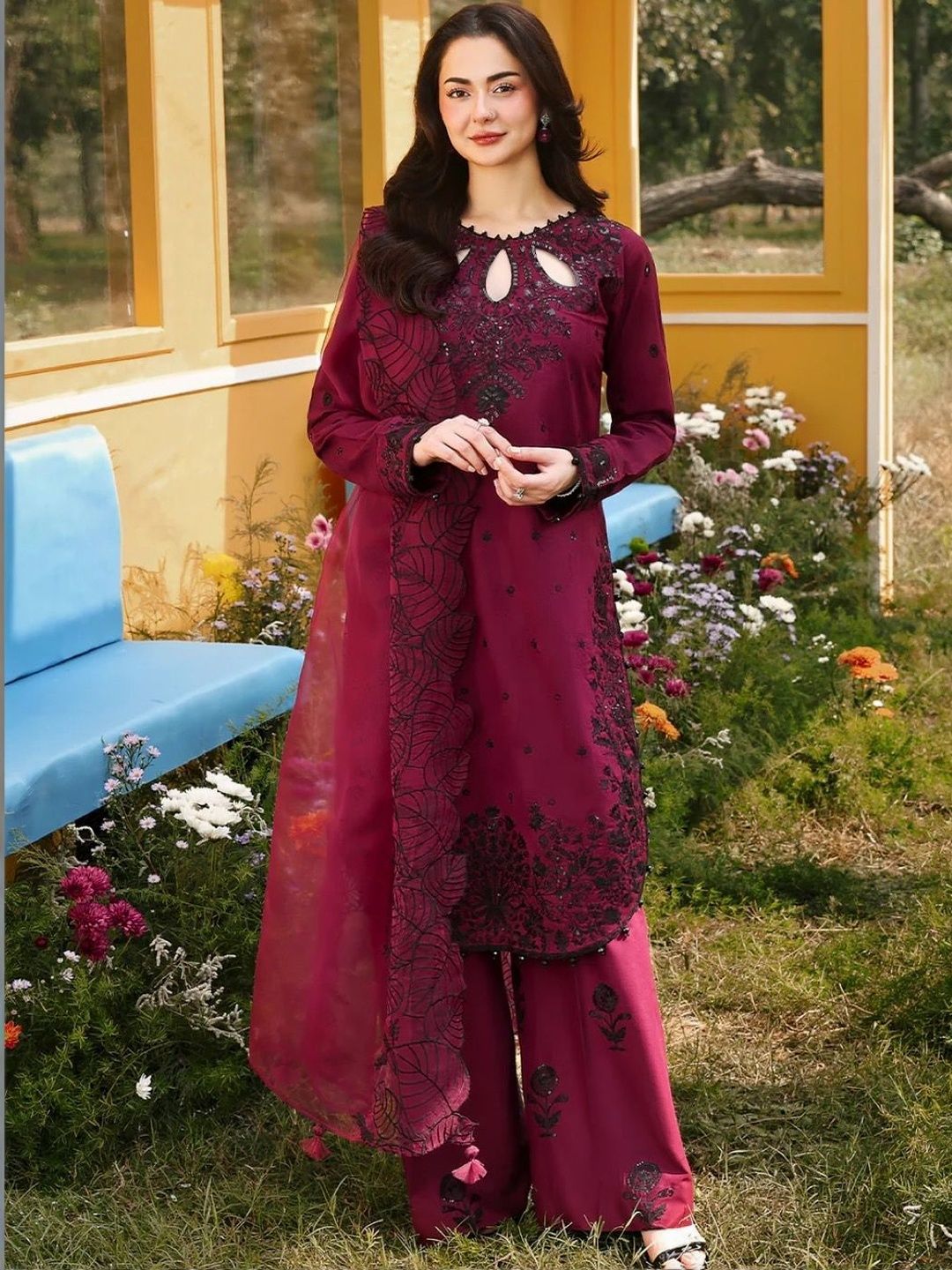 Gownwala Embroidered Pure Silk Blend Kurti-picture-23