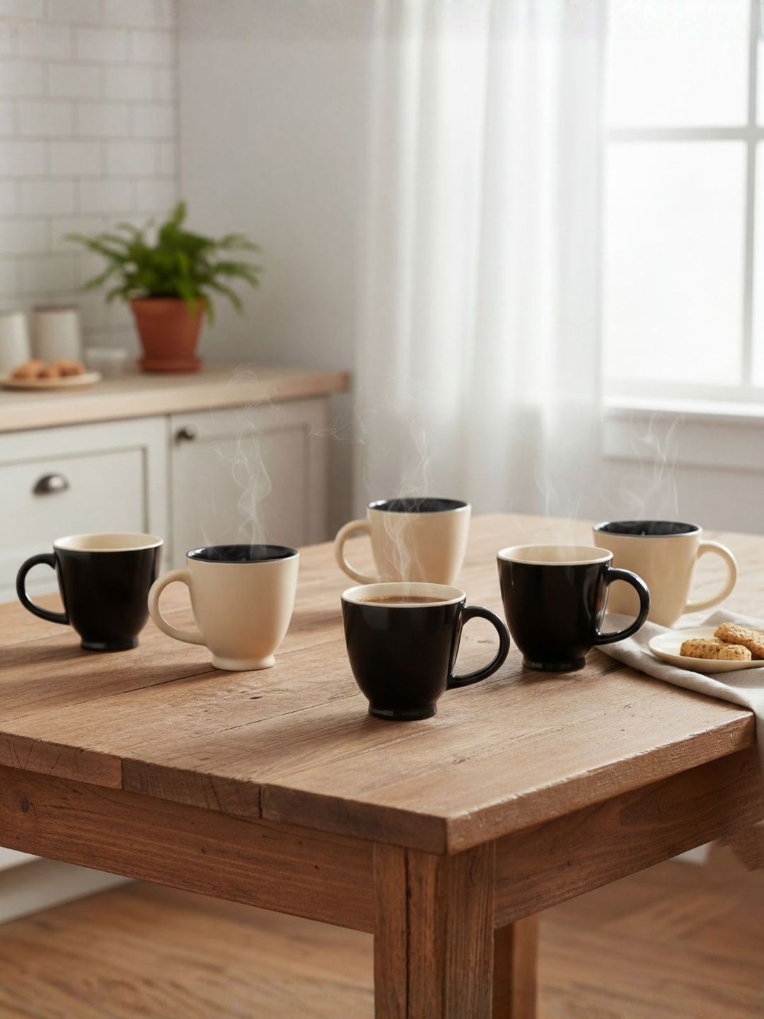 BlackCarrot Black Ceramic Glossy Cups Set of Cups and Mugs-picture-9