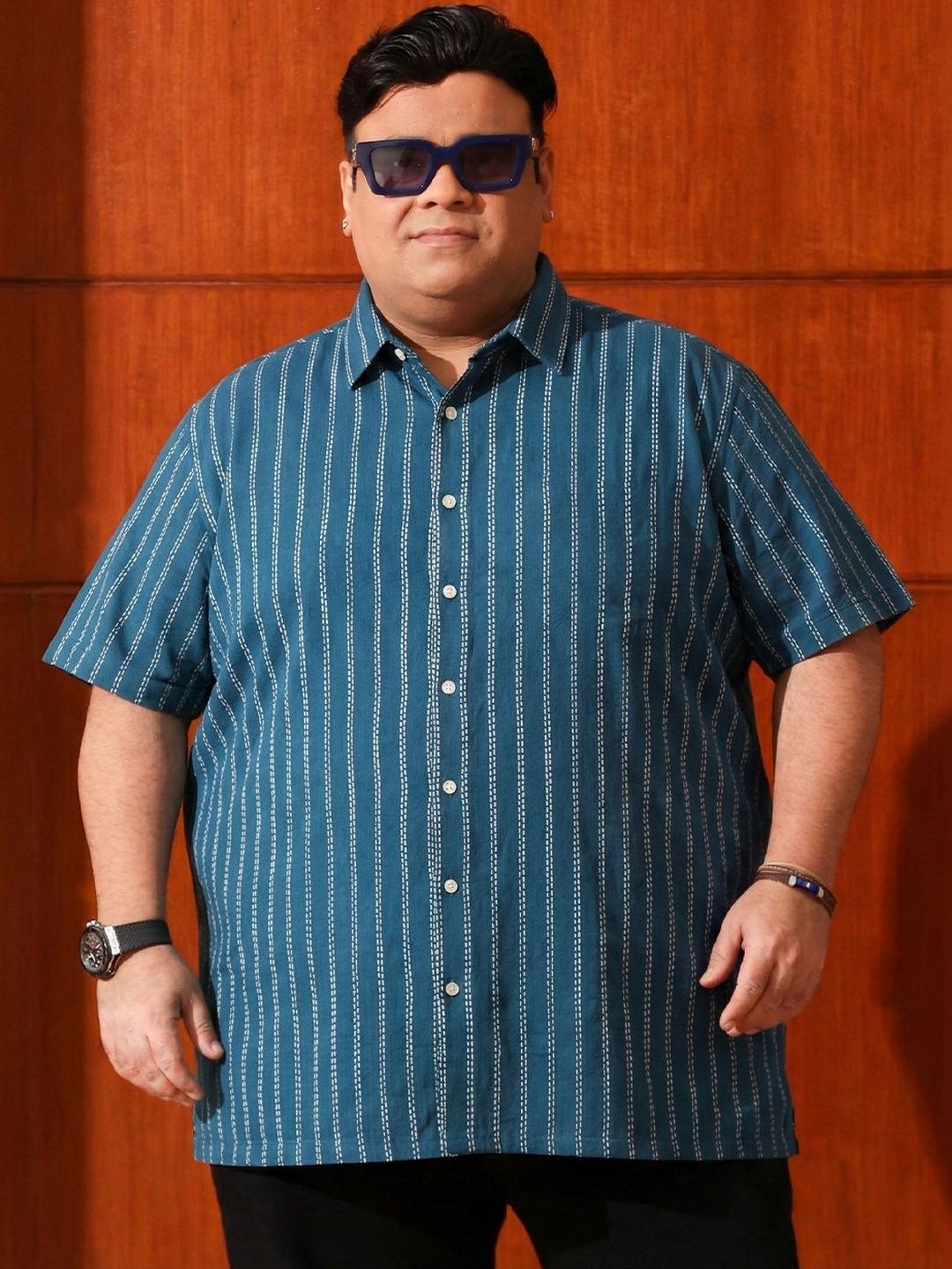 bigbanana Men Plus Size Classic Striped Casual Shirt-picture-37