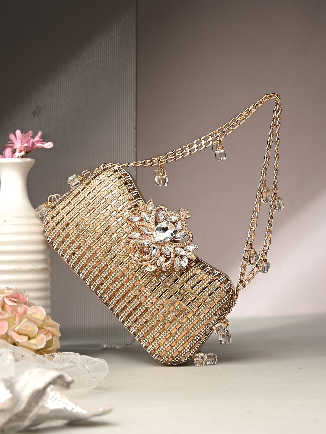 DressBerry Embroidered Embellished Box Clutch-picture-15
