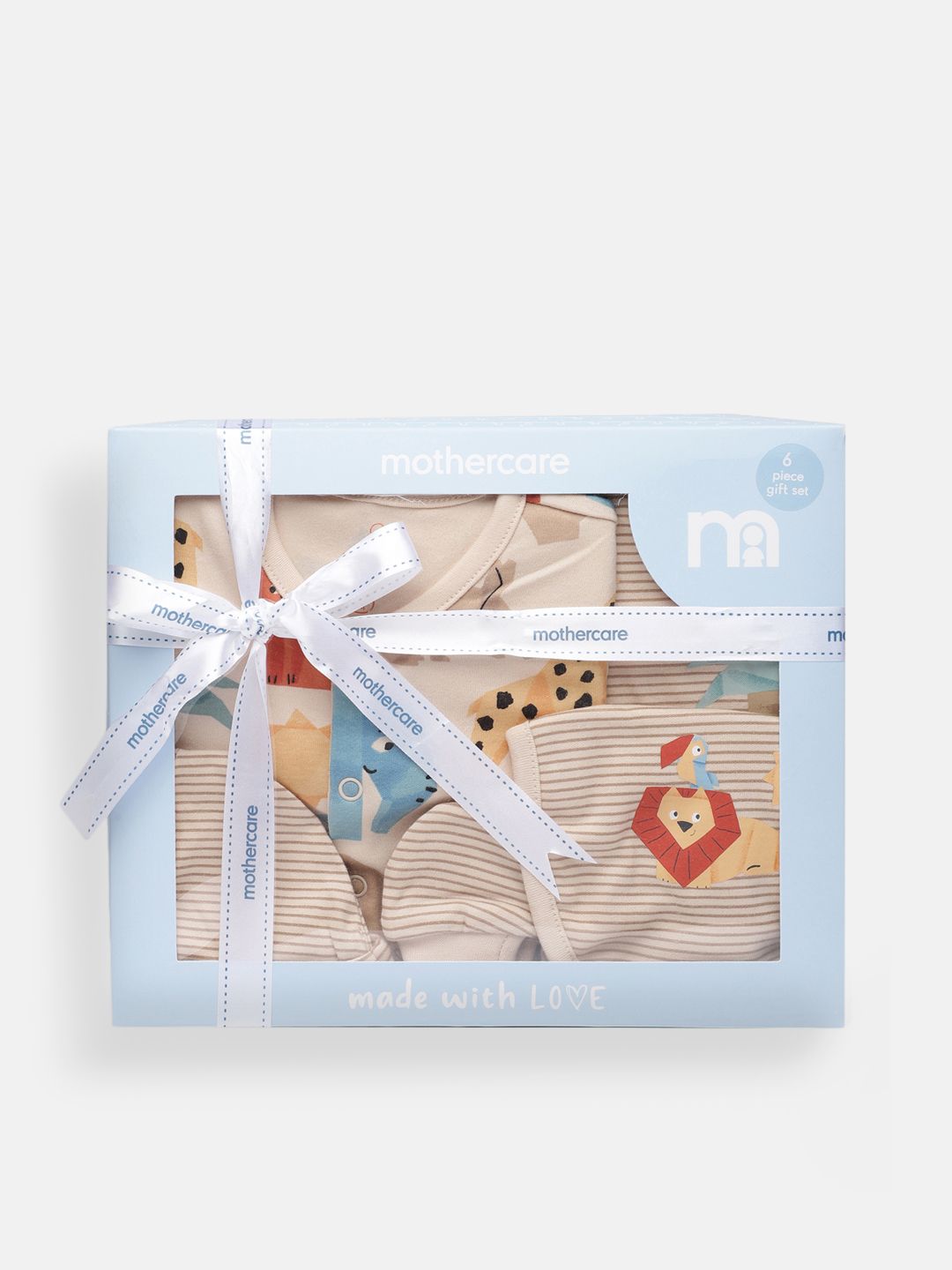 mothercare Infants Boys Pack of 6 Printed Pure Cotton Baby Apparel Gift Set