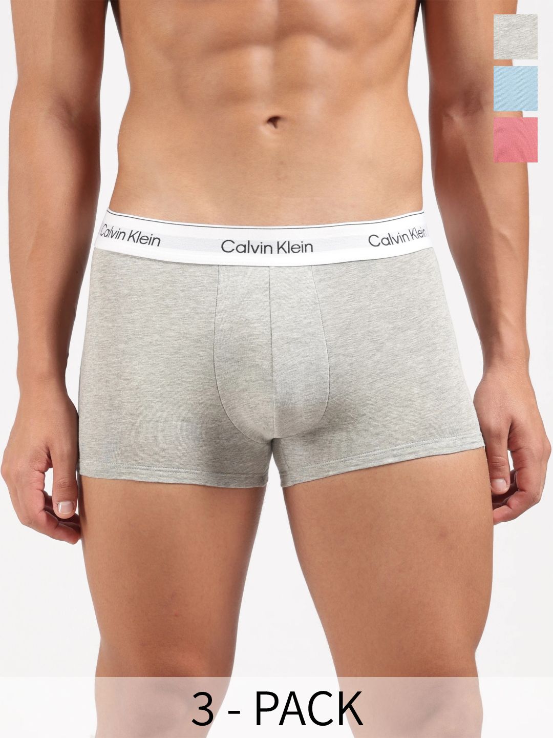 Calvin Klein Underwear Pack of 3 Cotton Solid Trunks-picture-29