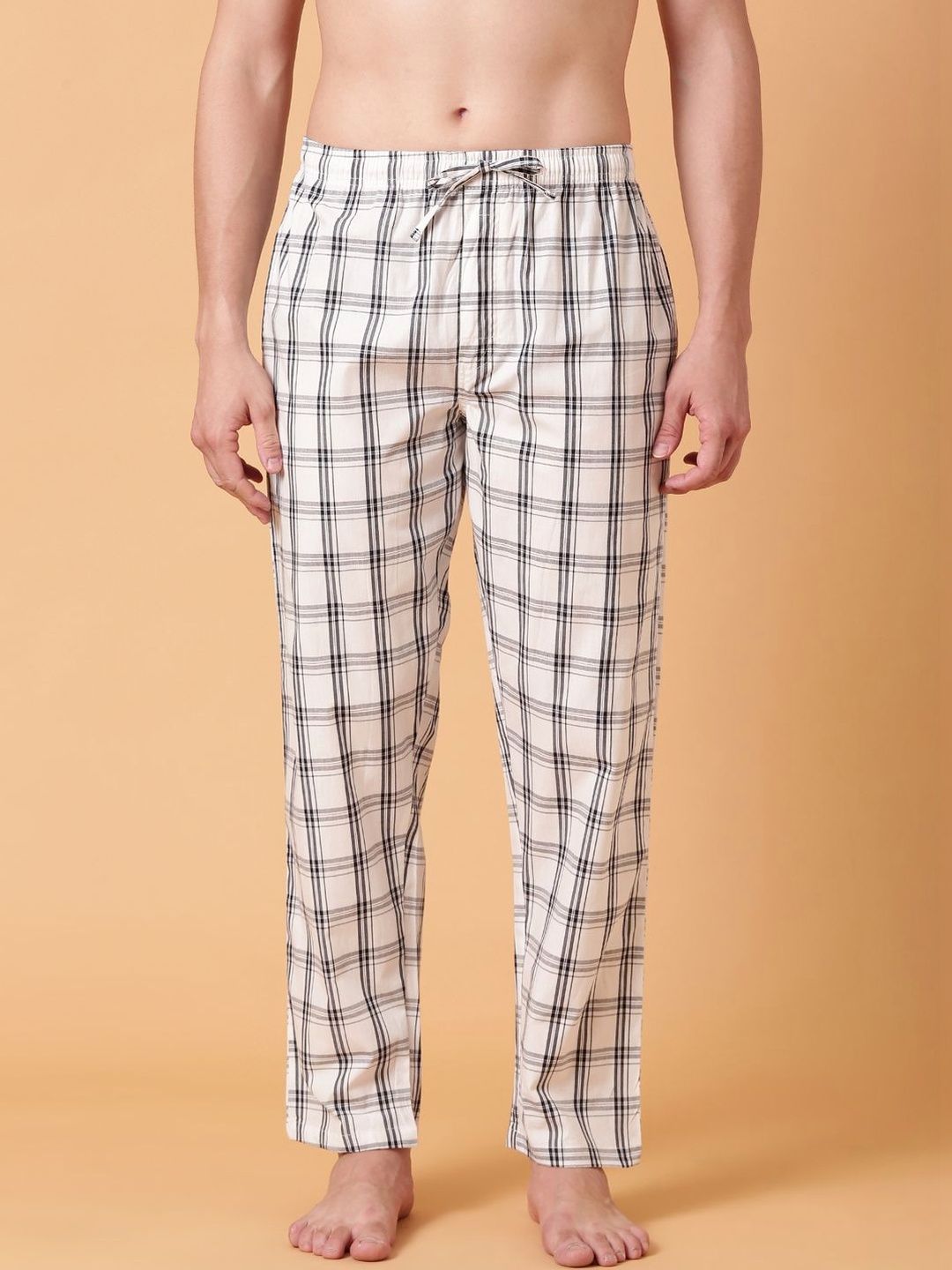 JOVEN Men Checked Cotton Lounge Pant-picture-38