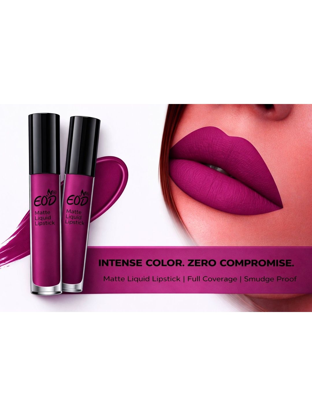 EOD Set Of 2 Matte Liquid Lipstick - 3 ml Each - Purple 11-picture-0