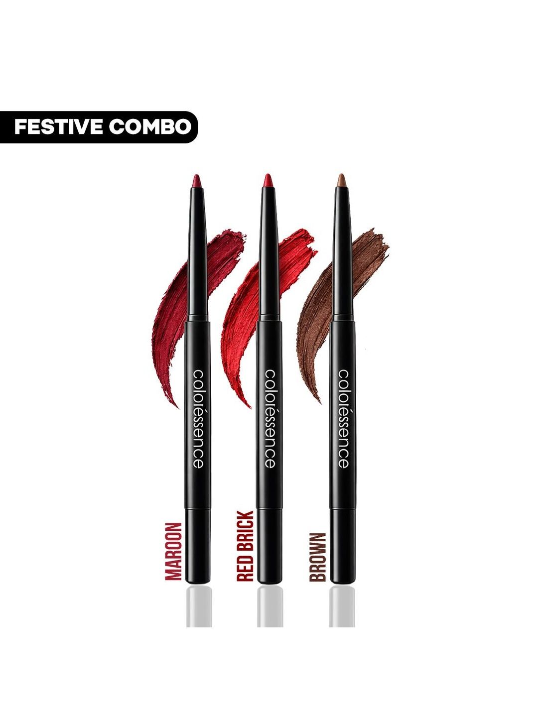 Coloressence Set Of 3 Long-Lasting Lip-Liner - 0.75 g Each - Brown-Red Brick-Maroon-picture-34
