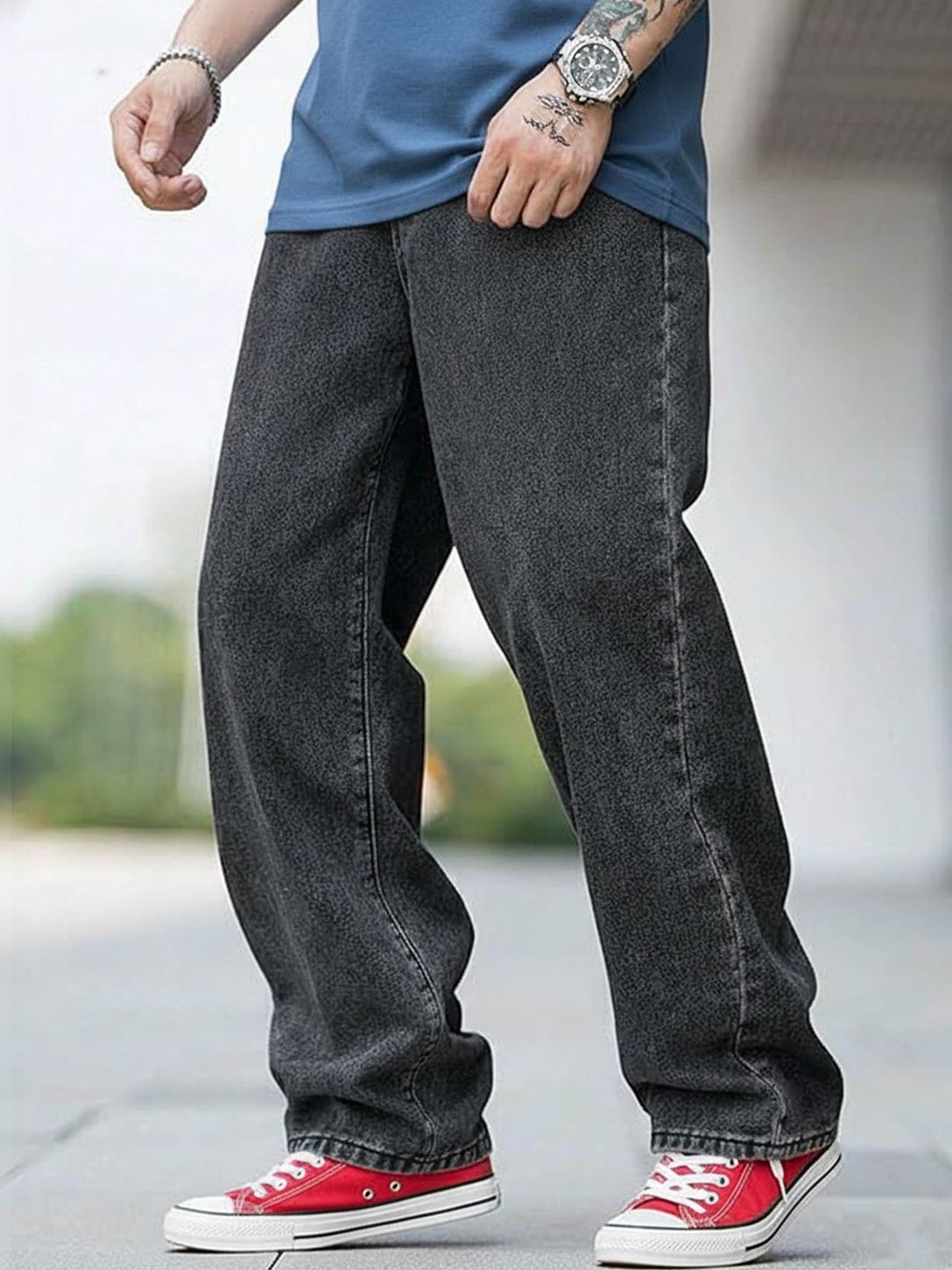 UNITED DENIM Men Loose Relaxed Fit Mid-Rise Stretchable Jeans-picture-20