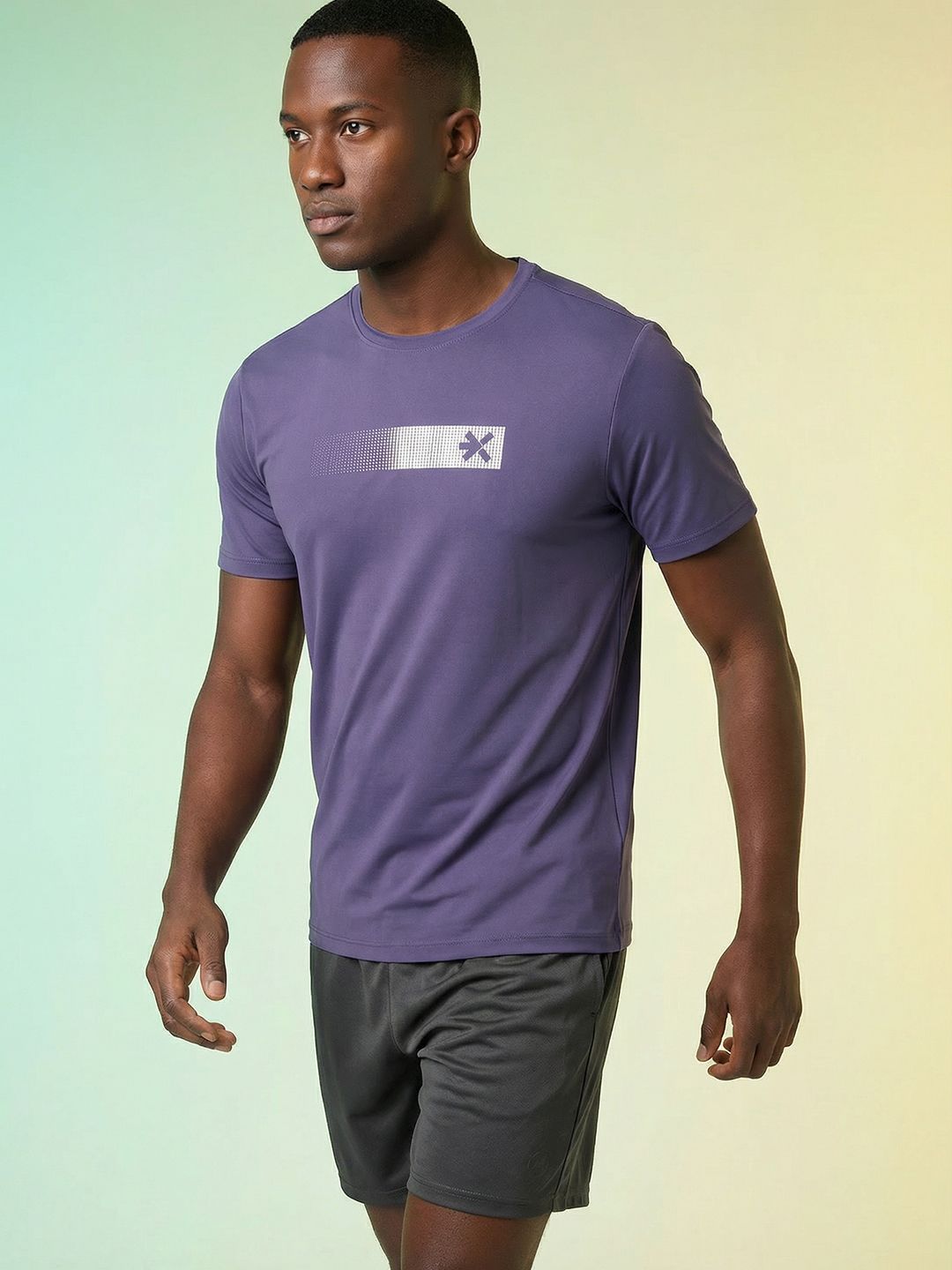 HRX by Hrithik Roshan Brand Logo Printed Rapid Dry Training or Gym T-shirt-picture-28