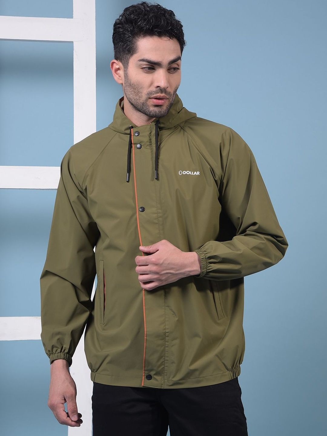 Dollar Men Waterproof PVC Rain Jacket Hooded Zipper Button Pockets-image-14