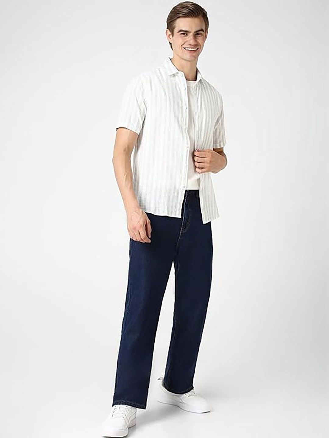 UNITED DENIM Men Loose Relaxed Fit Mid-Rise Stretchable Jeans-picture-12