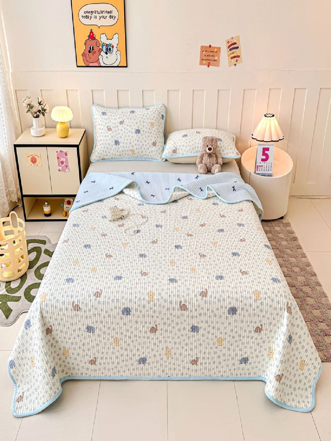 JC HOME 162TC Printed Superking Bedcover With 2 Pillow Cover-image-24