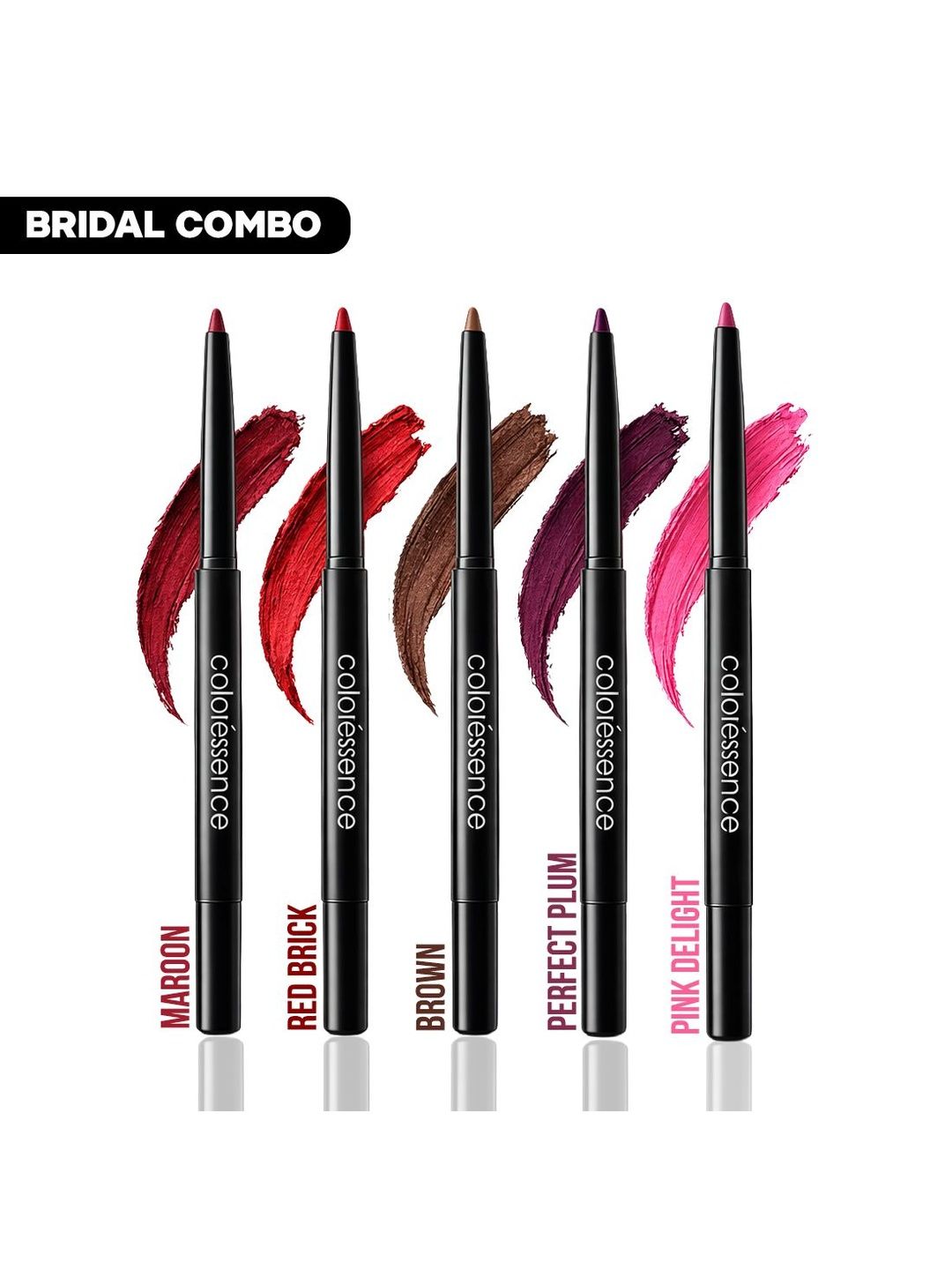 Coloressence Set Of 5 Long-Lasting Lip-Liner - 1.25 g Each - Maroon, Red Brick, Brown,-image-49