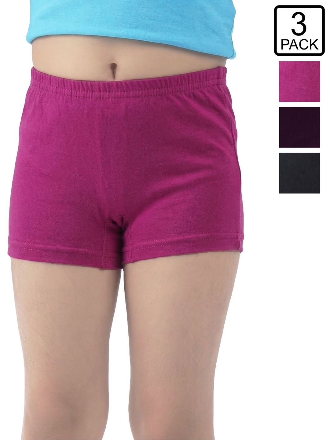 SELFCARE Girls Pack of 3 Seamless Boy Shorts-picture-21