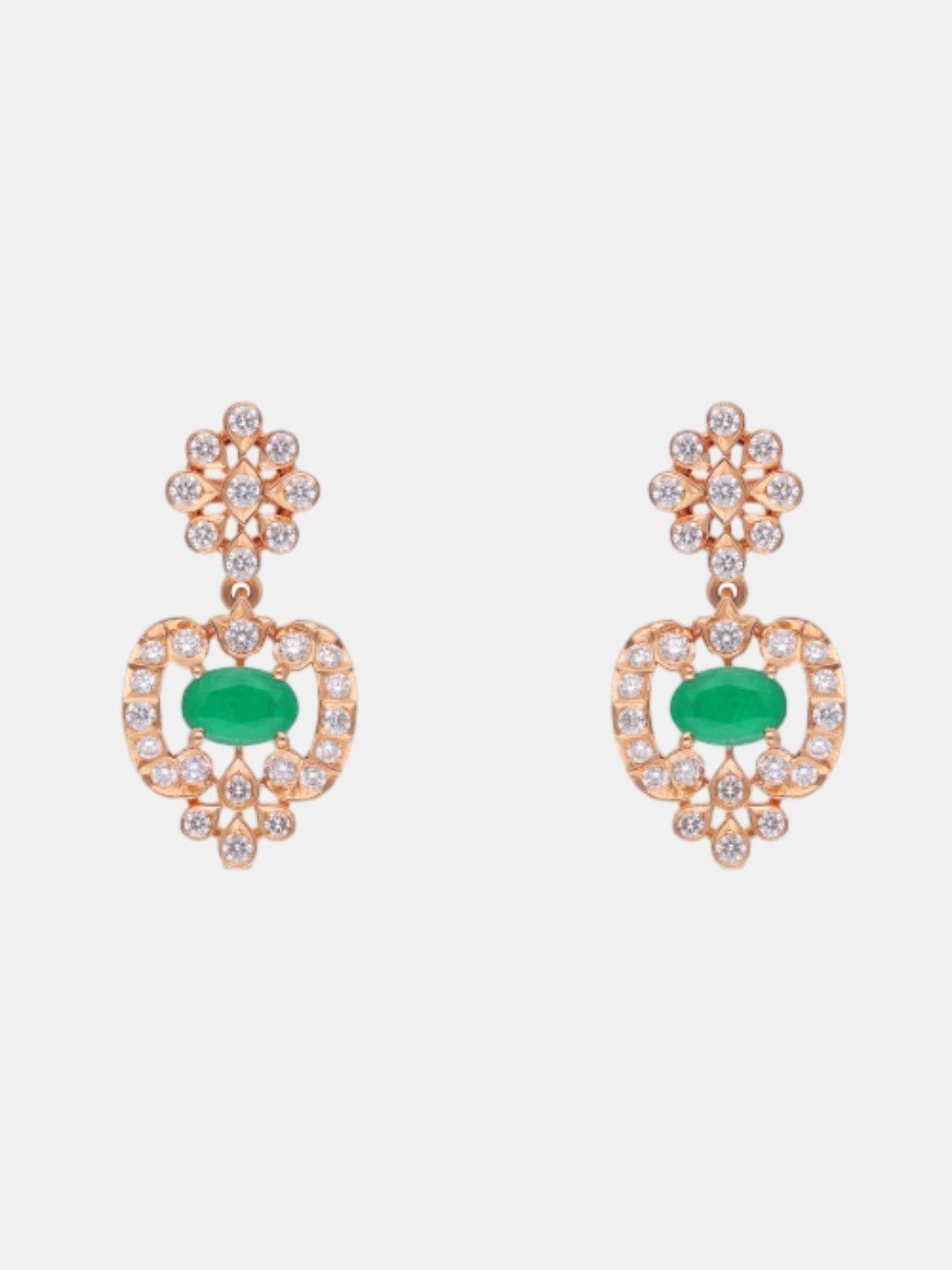 C KRISHNIAH CHETTY JEWELLERS PVT LTD 18Kt Rose Gold Diamond Studded Earring-0.8g-picture-14