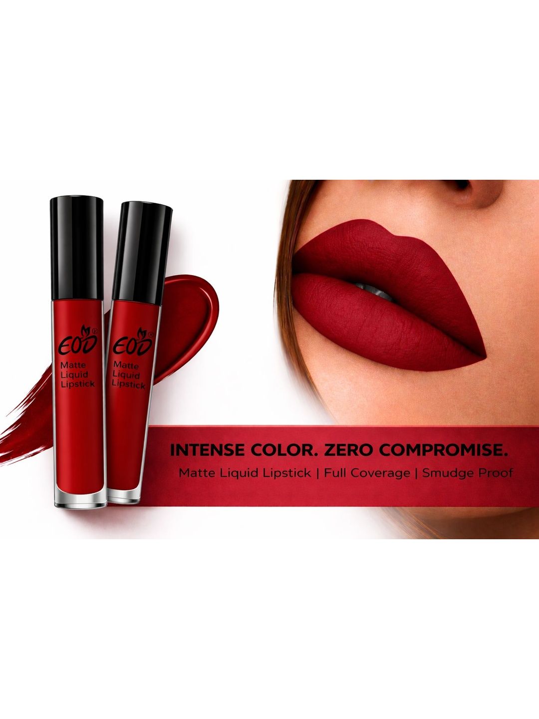 EOD Set Of 2 Matte Liquid Lipstick - 3 ml Each - Dark Red 15-picture-4