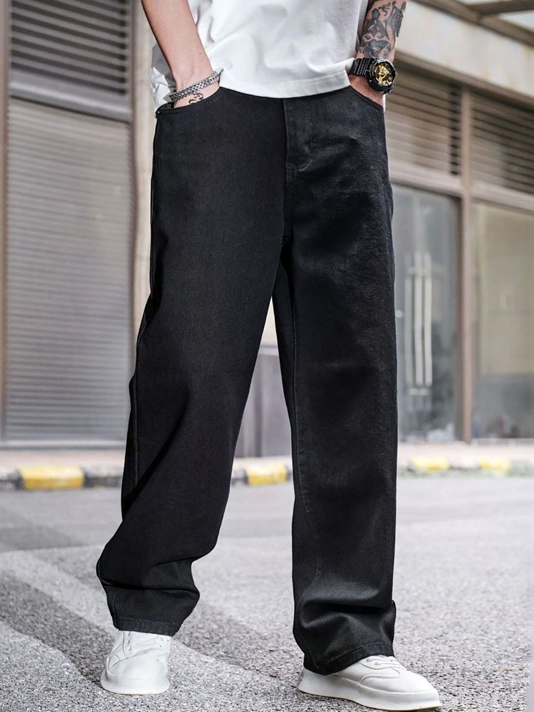 UNITED DENIM Men Loose Relaxed Fit Mid-Rise Stretchable Jeans-picture-22