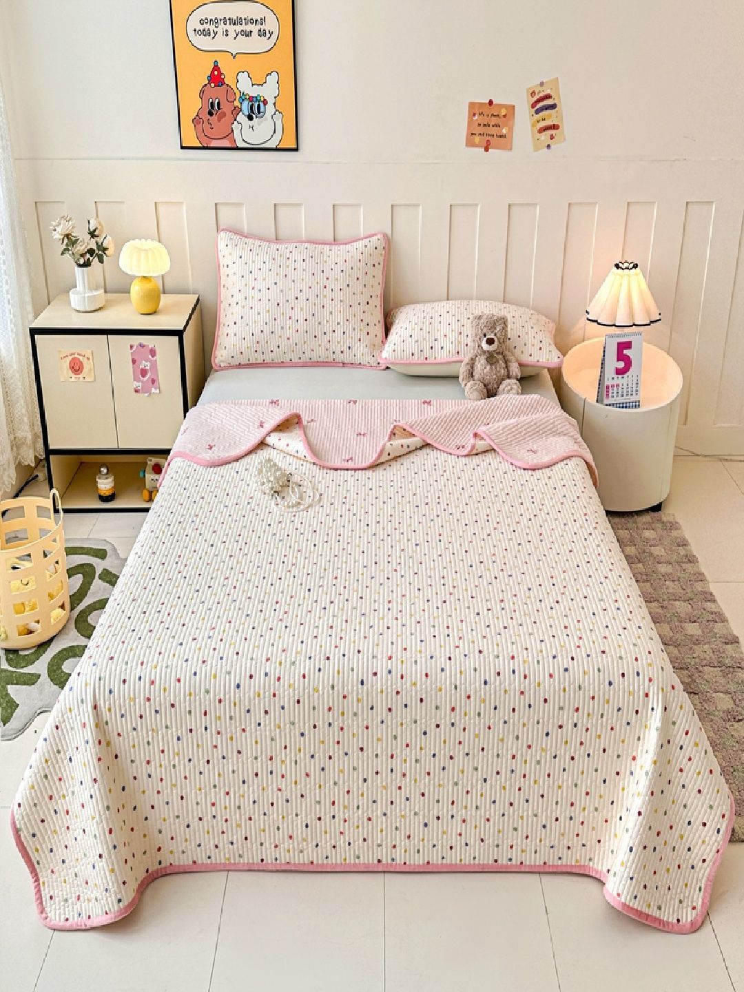 JC HOME 162TC Printed Double King Bedcover With 2 Pillow Cover-picture-30