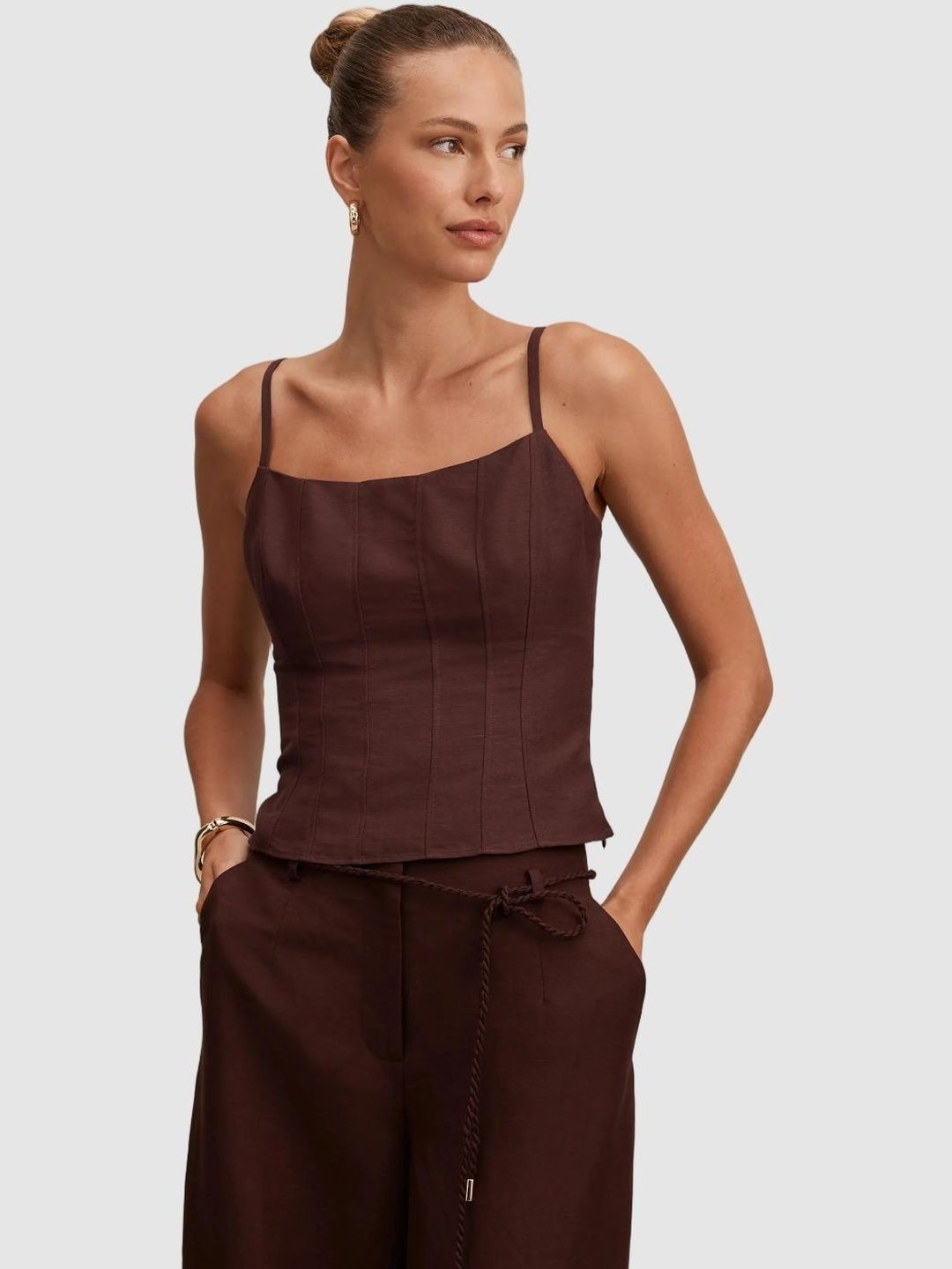 Forever New Smocked Linen Crop Top-picture-21