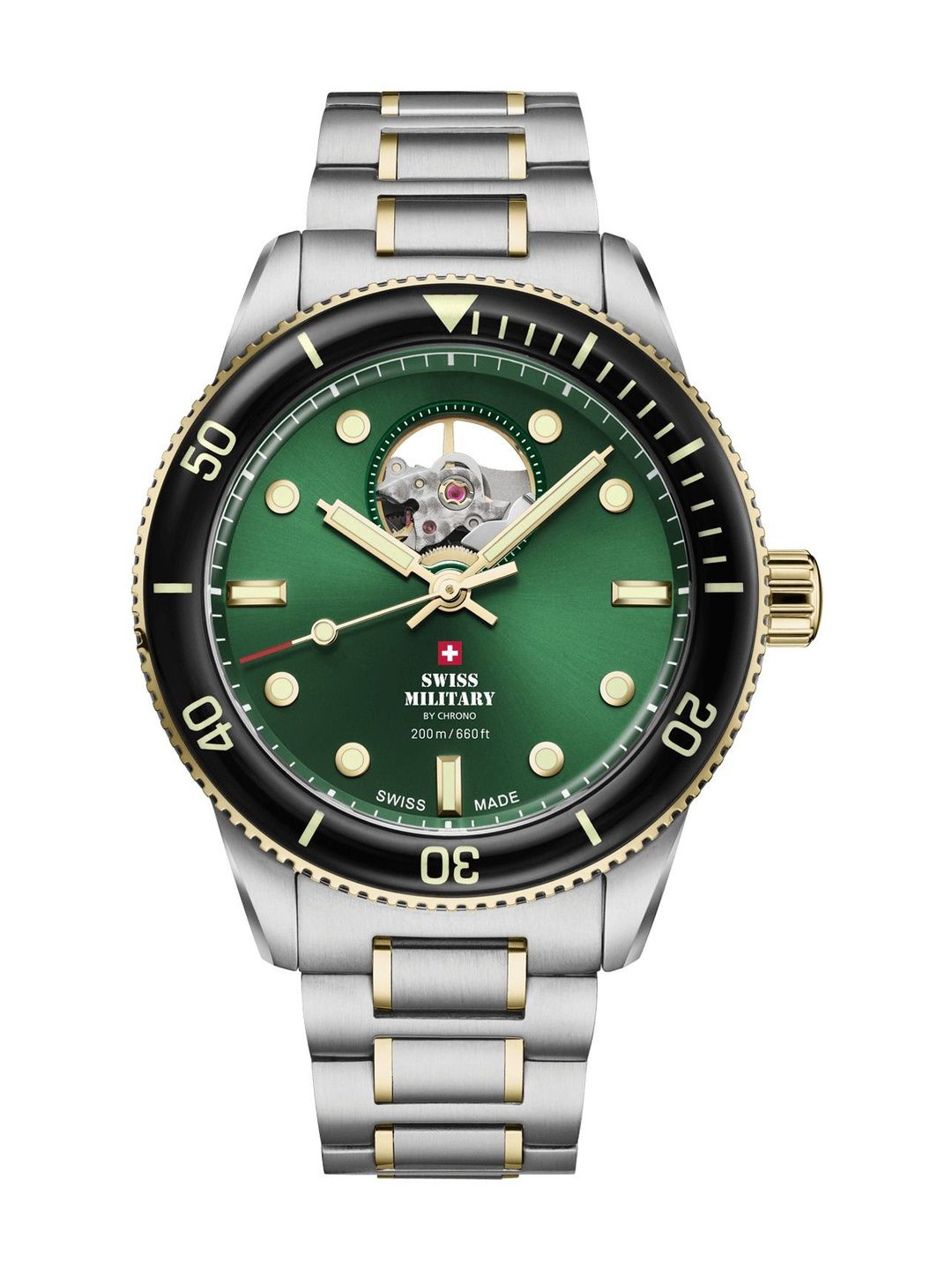 Swiss Military by Chrono Men Dial & Stainless Steel Bracelet Style Straps Analogue Automatic Watch-image-41