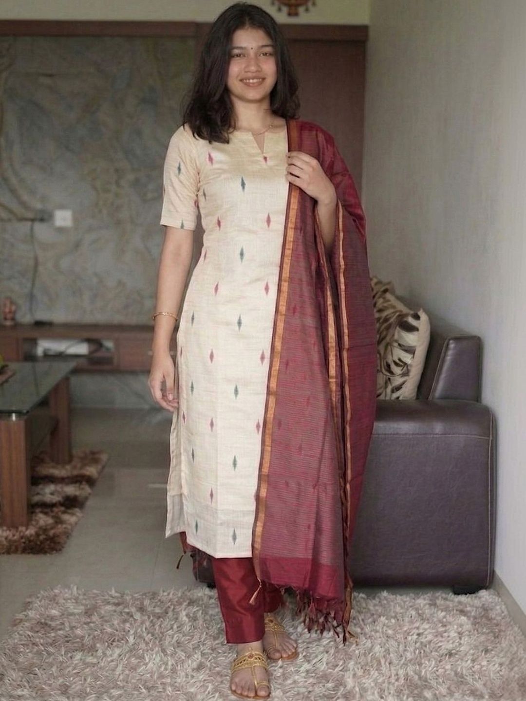 GoSriKi Women Printed Regular Kurta with Trousers & With Dupatta-picture-54