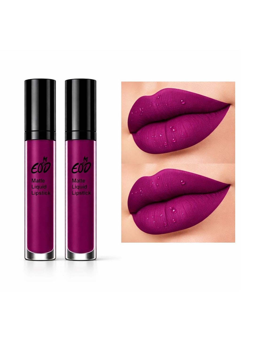 EOD Set Of 2 Matte Liquid Lipstick - 3 ml Each - Purple 11-picture-1