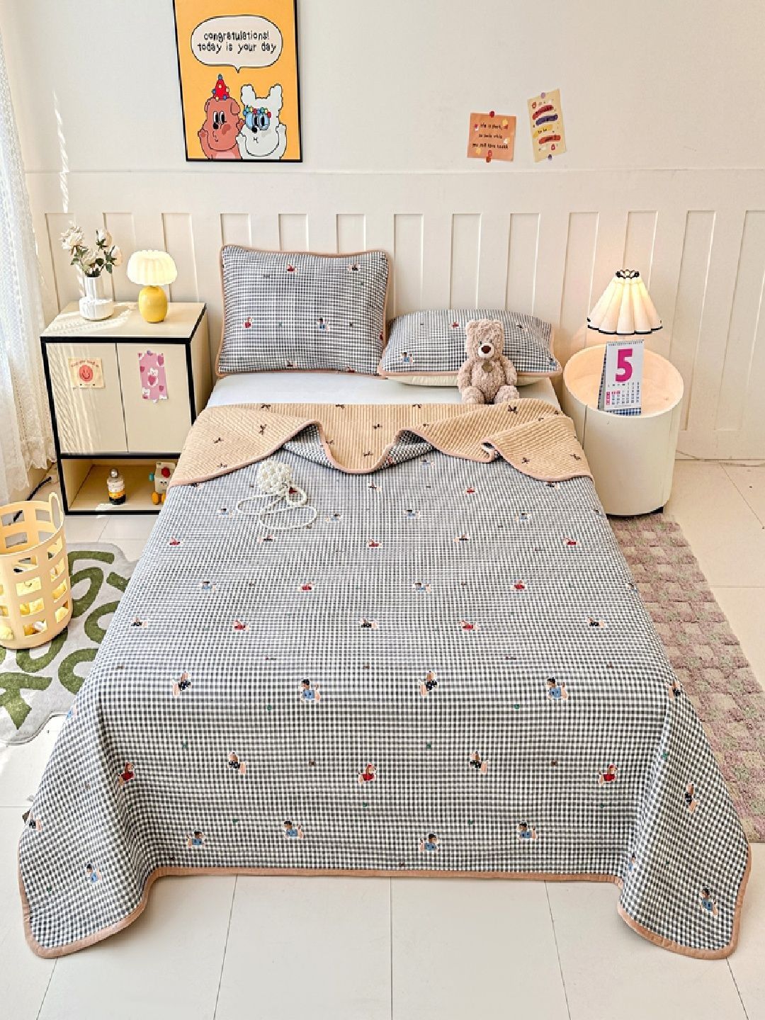 JC HOME 162TC Printed Single Bedcover With 2 Pillow Cover-picture-52