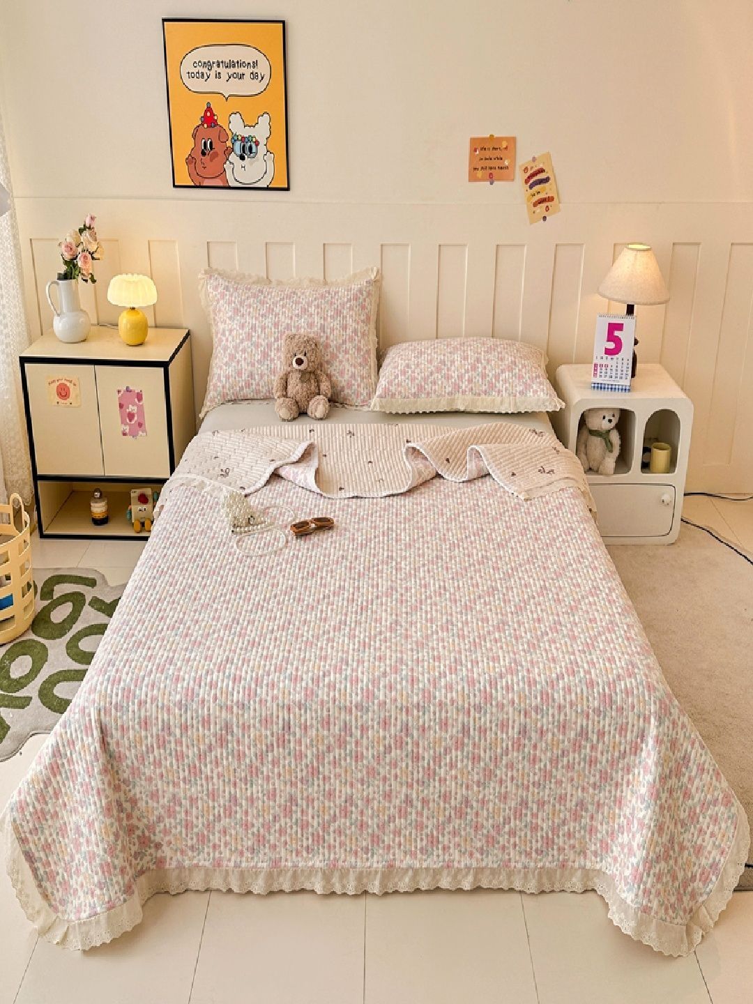 JC HOME 162TC Printed Double King Bedcover With 2 Pillow Cover-picture-39