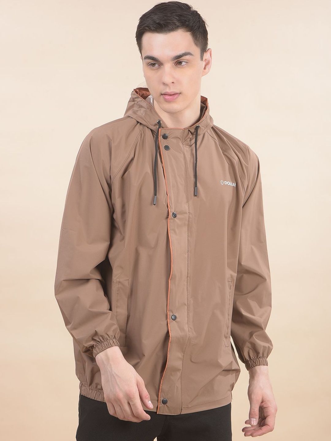 Dollar Men Waterproof PVC Rain Jacket Hooded Zipper Button Pockets-image-46