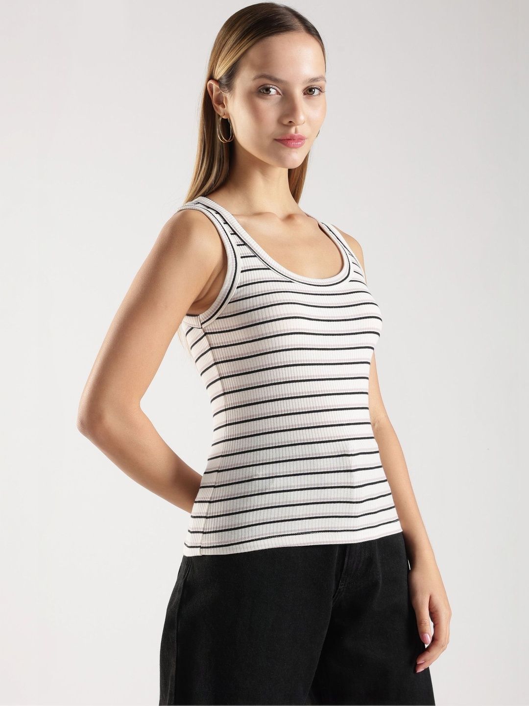 TICKLED PINK Striped Cotton Tank Top-picture-19