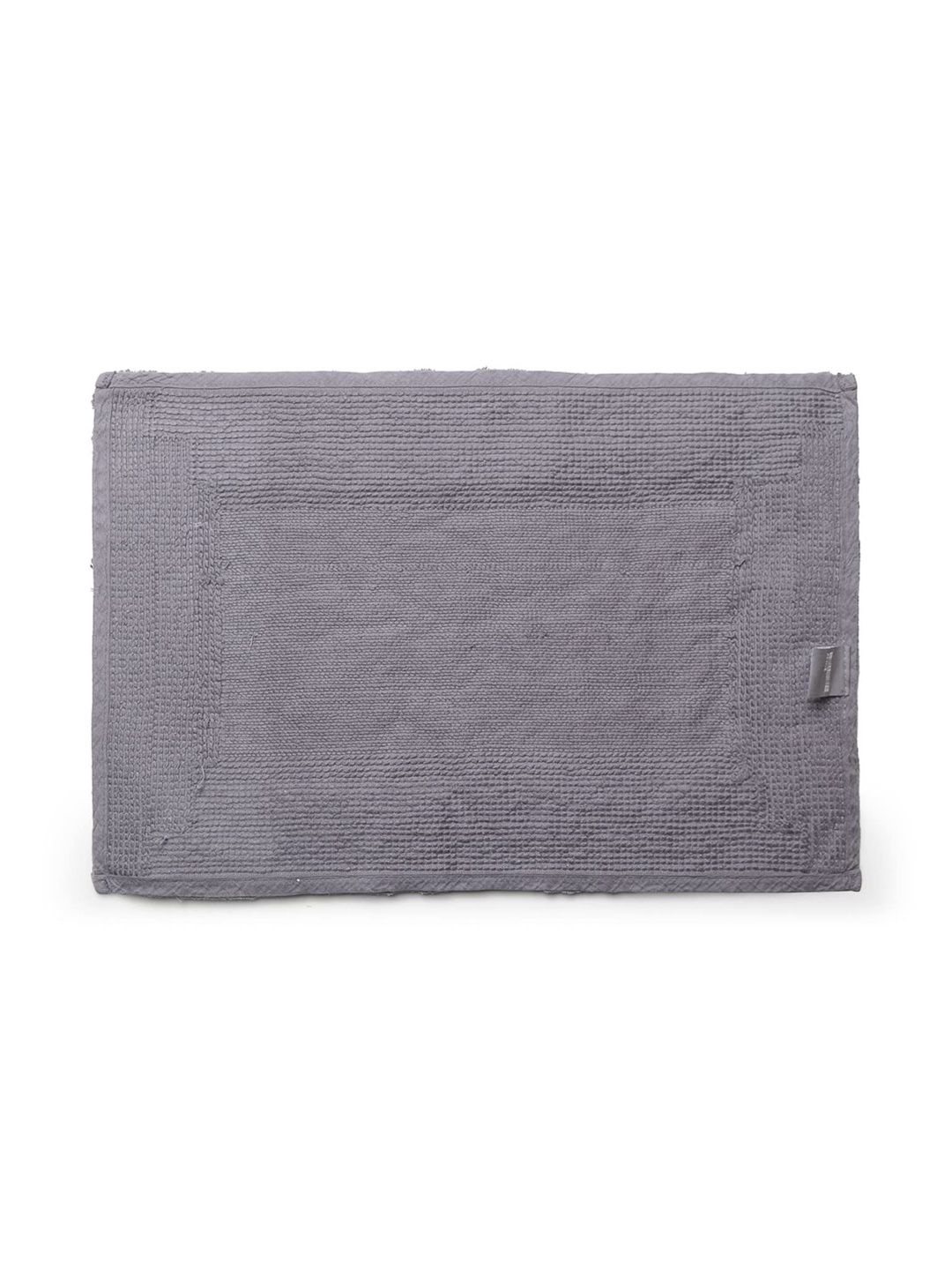 SPACES Grey Textured Cotton 2000 GSM Anti-Skid Bath Rugs-image-19