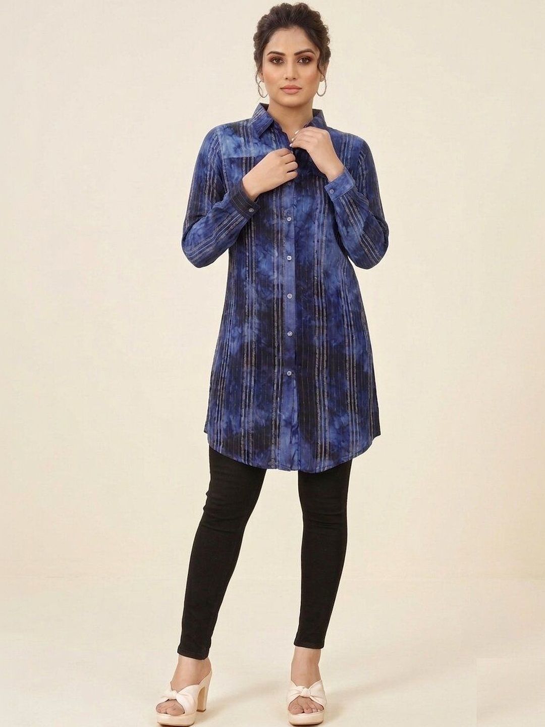RACHNA Striped Shirt Collar Kurti-picture-50