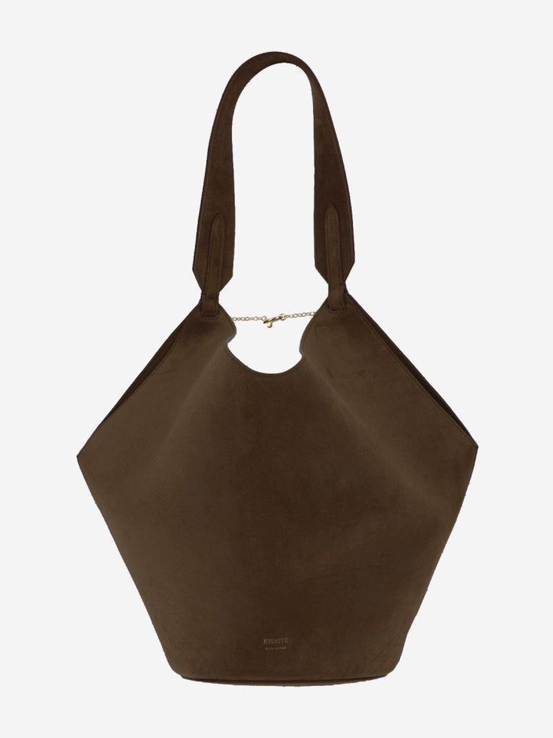 Khaite Dark Brown Suede Shoulder Bag-image-6