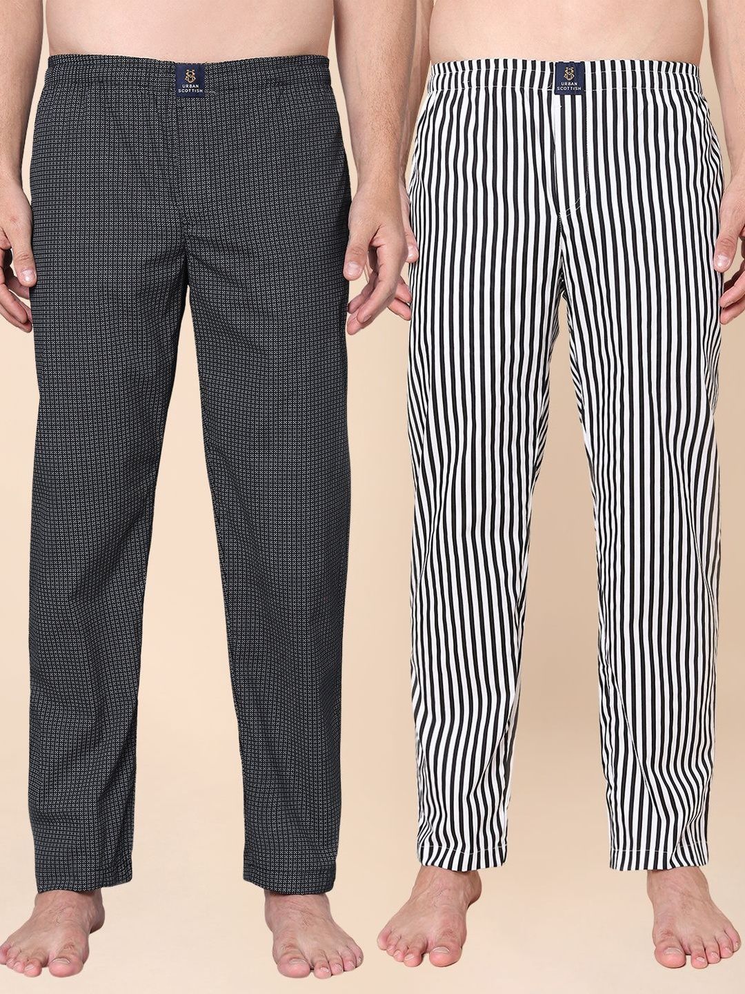 URBAN SCOTTISH Pack of 2 Cotton Lounge Pants-picture-12