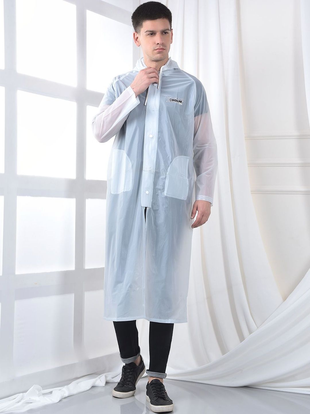 Dollar Solid Attached Hood Rain Suit-picture-12