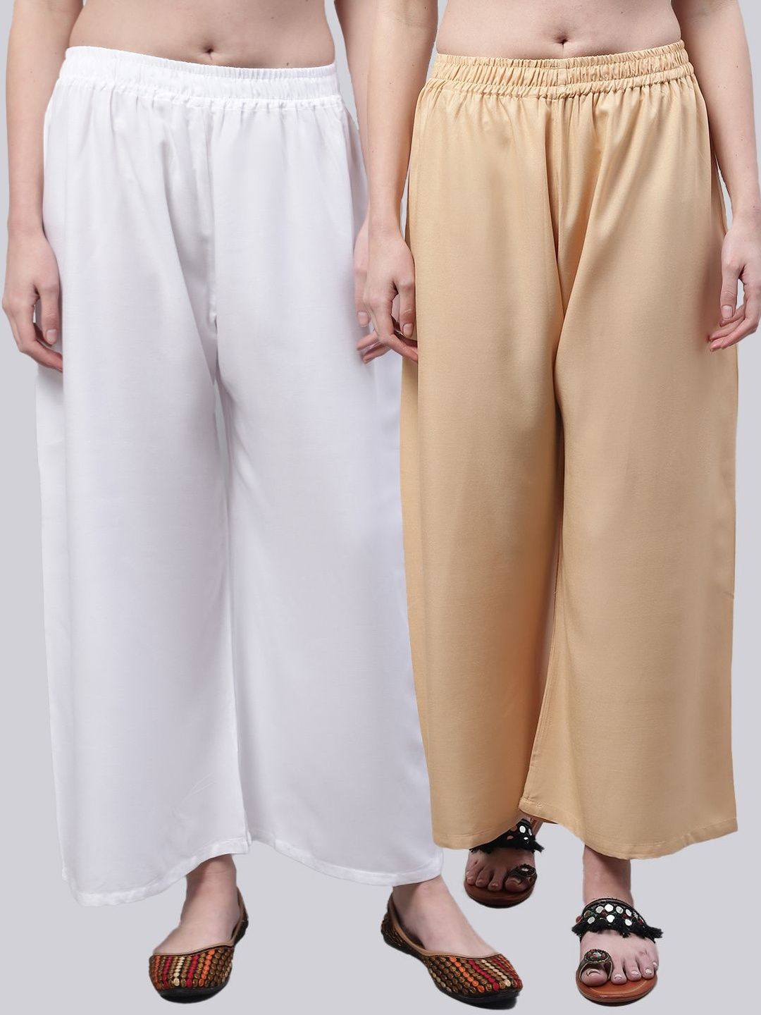 KALINI Women 2 Flared Ethnic Palazzos-picture-37