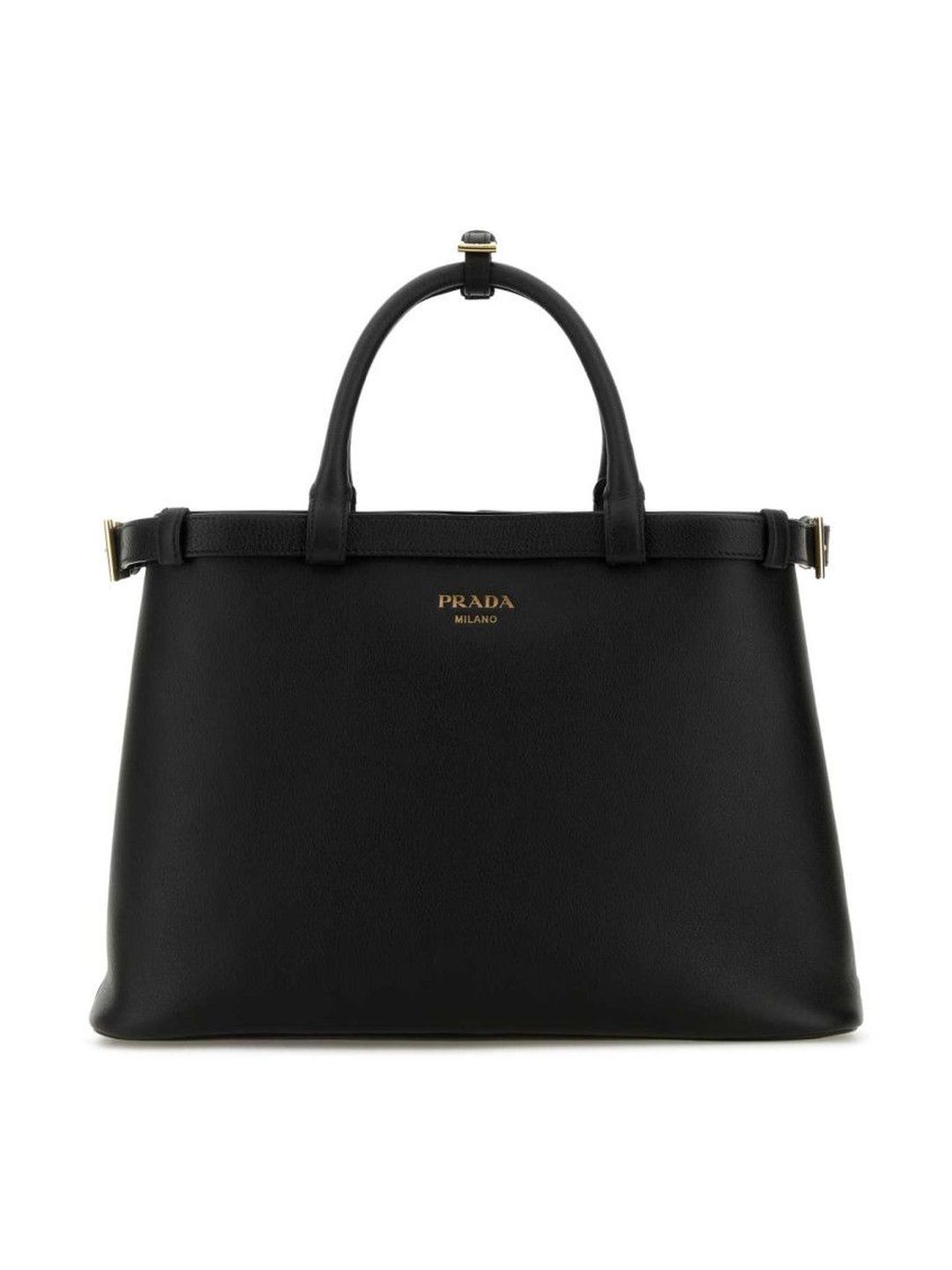 Prada Black logo-plaque leather tote-picture-40