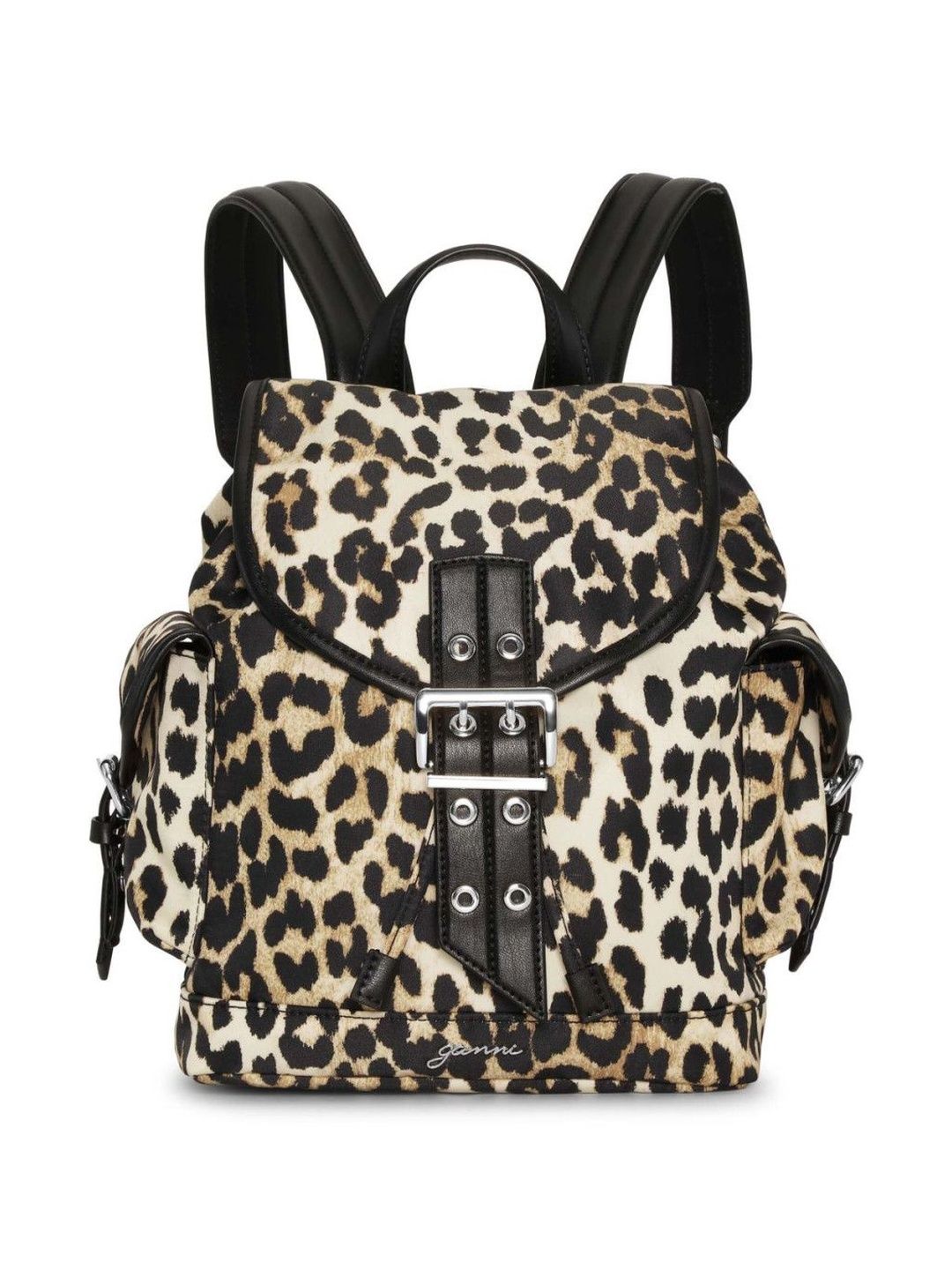 Ganni Leopard Print Bucky Small Nylon Backpack-picture-47