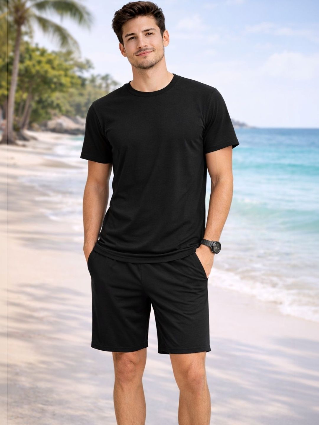 Raxedo Round Neck Short Sleeves Swim Set-image-6