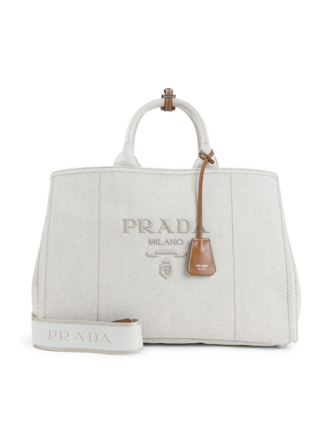 Prada Natural logo-embroidered tote bag-picture-29