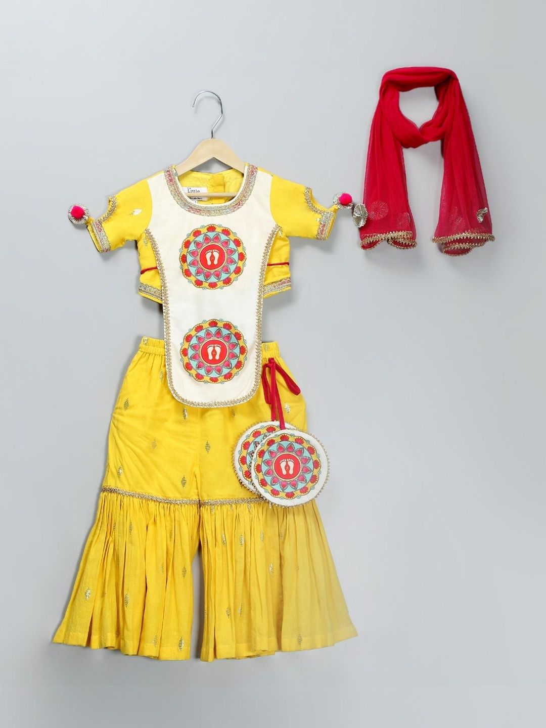 The Little Tales Girls Regular Kurta with Pyjamas & With Dupatta-image-39