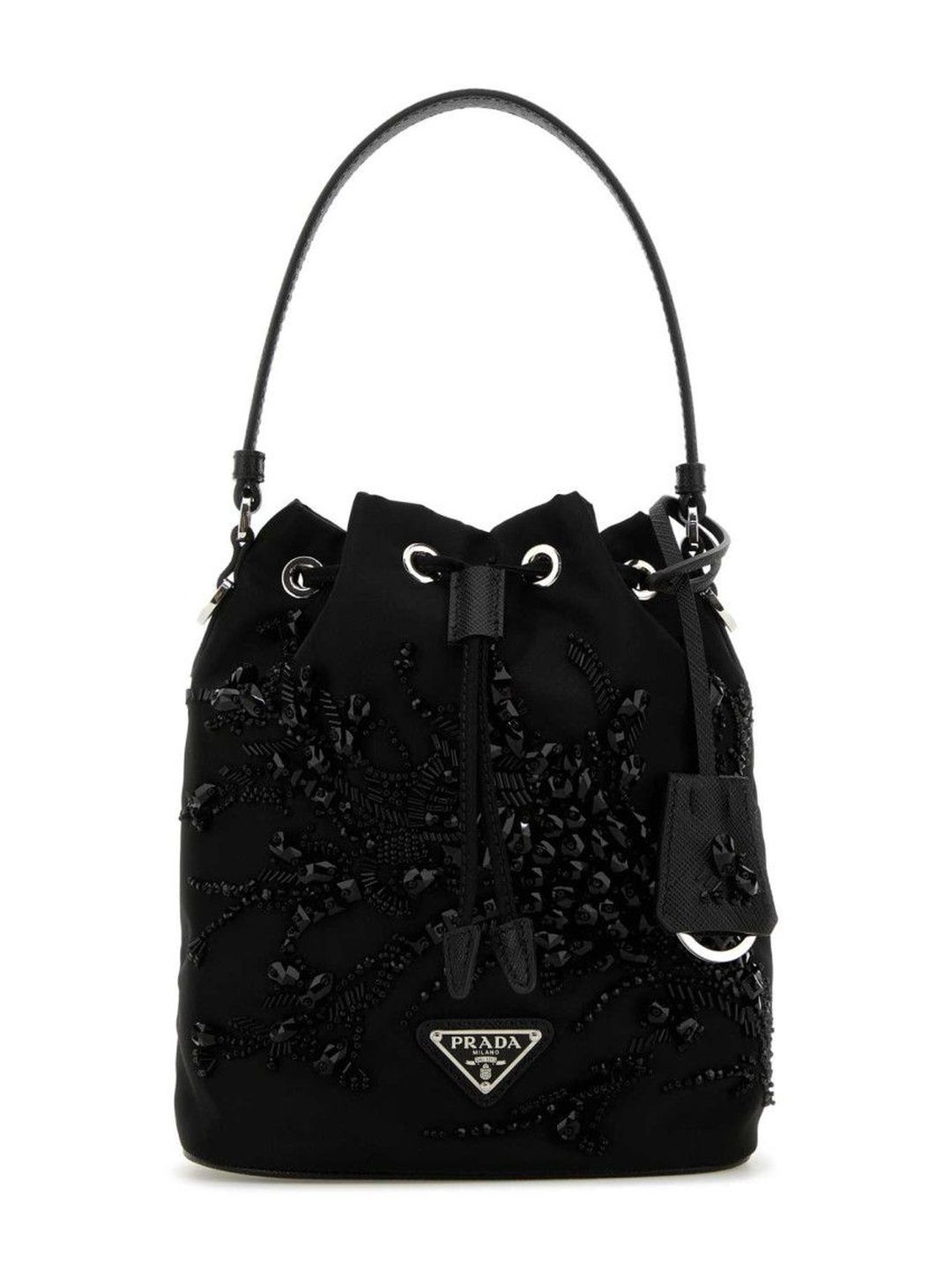 Prada Black nylon bucket bag-image-4