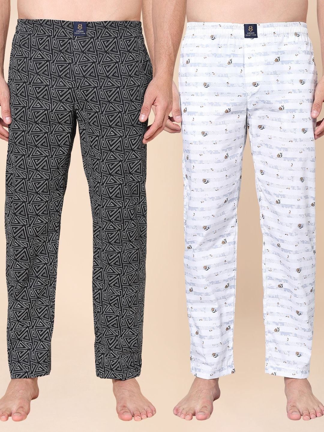 URBAN SCOTTISH Pack of 2 Cotton Lounge Pants-picture-47
