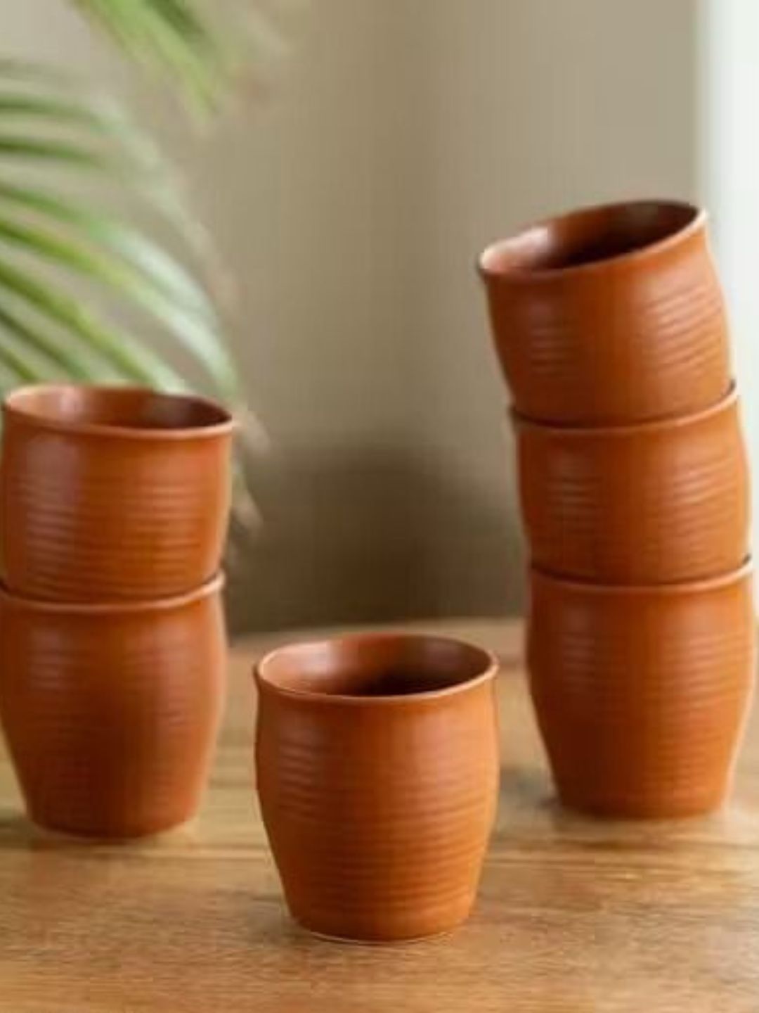 DULI Brown Textured Terracotta Cups and Mugs Set of-picture-23