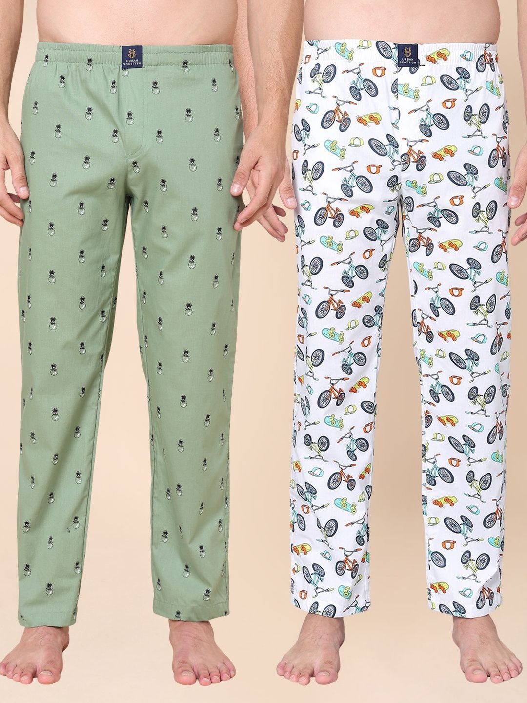 URBAN SCOTTISH Pack of 2 Cotton Lounge Pants-picture-22