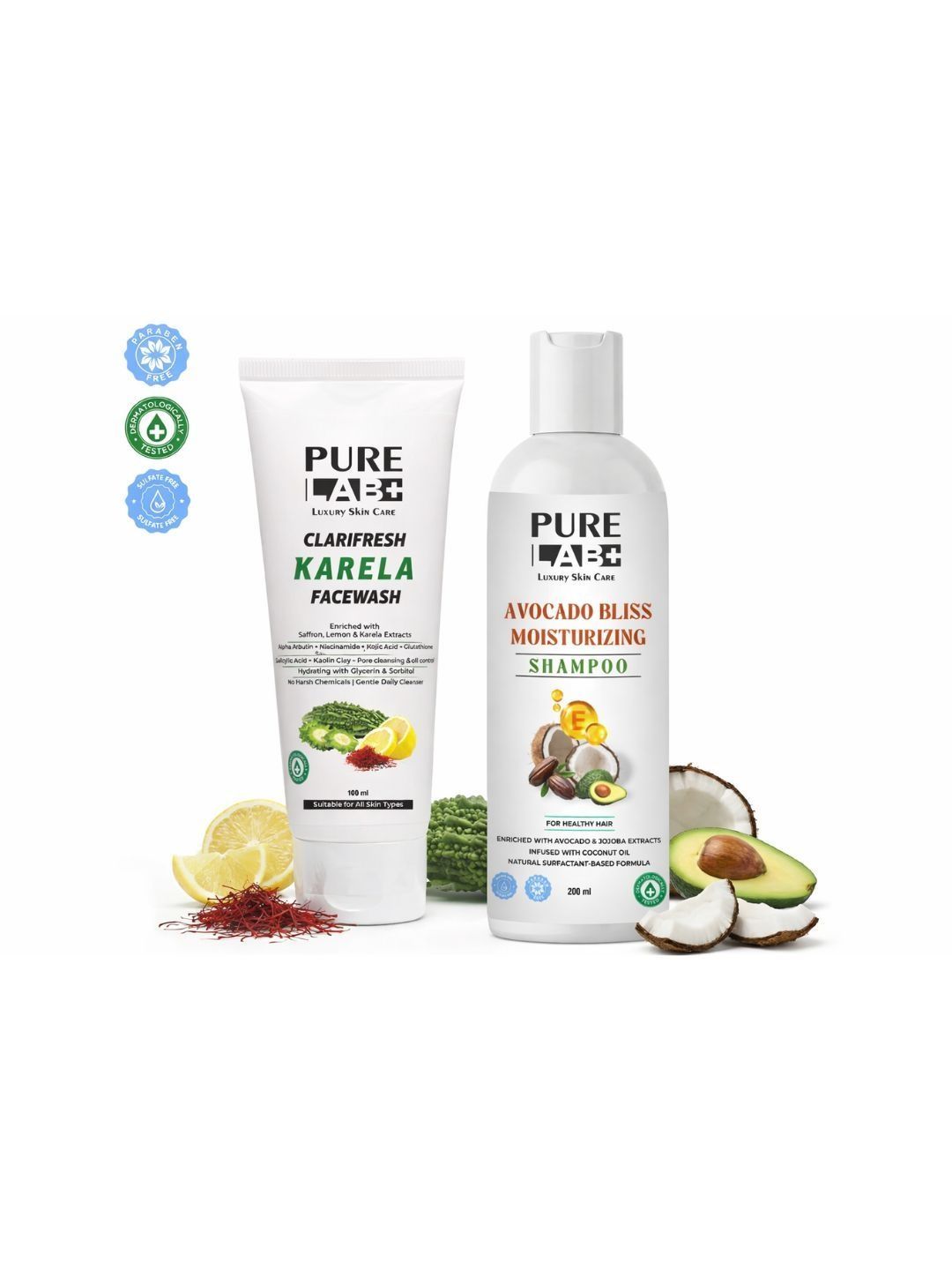 Pure Lab+ Set Of 2 Oil Control Face Cleanser - 100 ml & Smooth Hair Shampoo- 200 ml-image-4