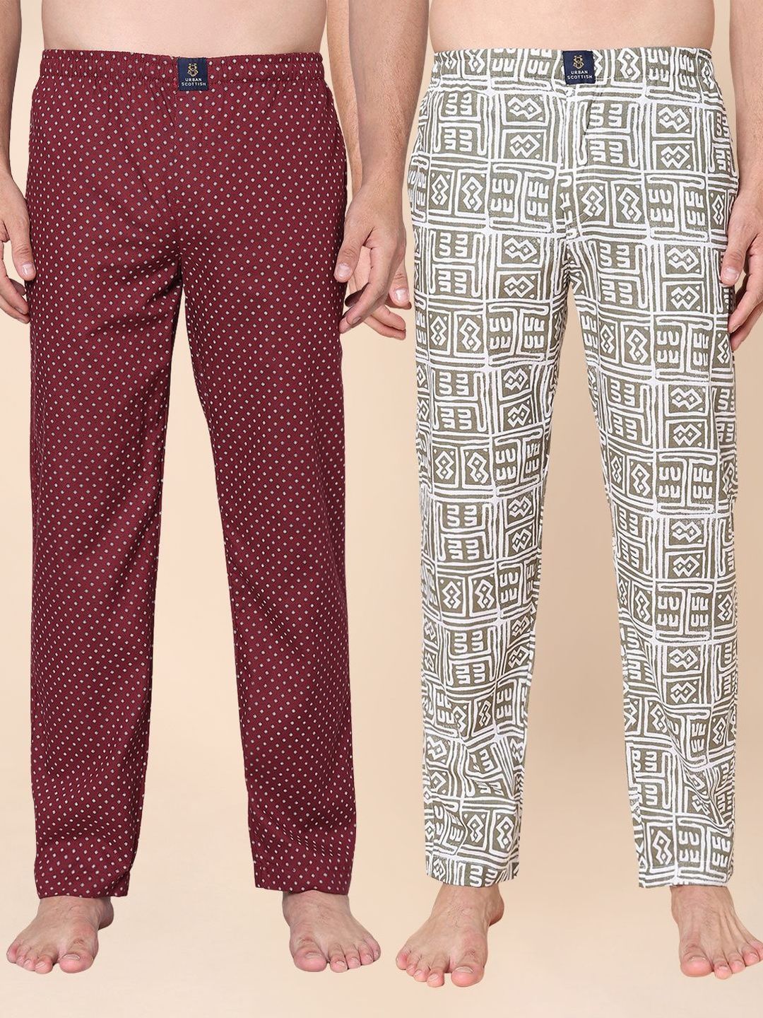 URBAN SCOTTISH Pack of 2 Cotton Lounge Pants-picture-40