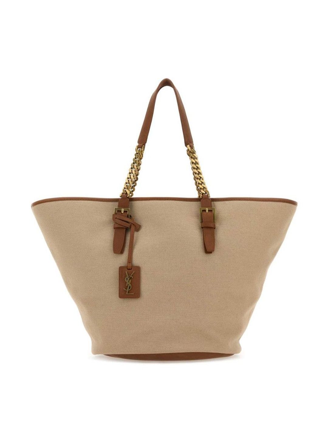 Saint Laurent Natural Cassandre-tag canvas tote bag-picture-11